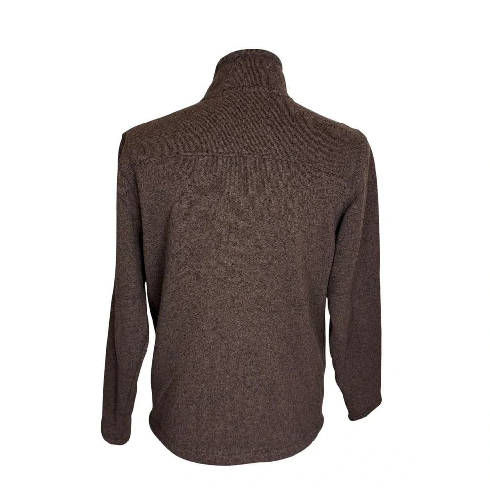 The North Face Quarter Zip Fleece Knit Pullover Mens Large Brown Heather